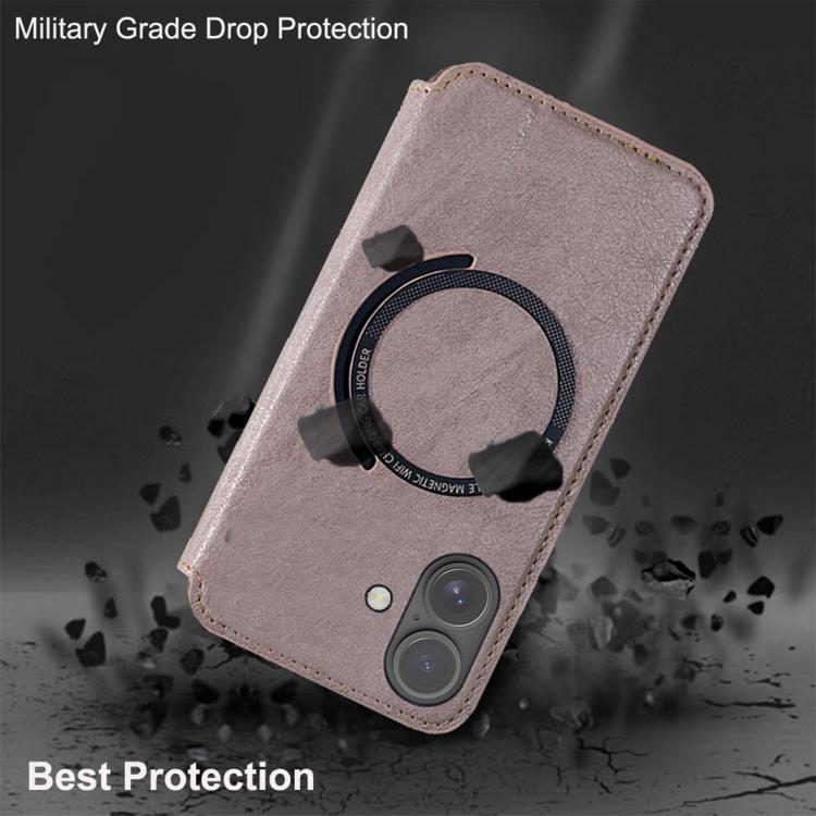 For iPhone 17 Kalebol Flip Card Slot MagSafe Leather Phone Case