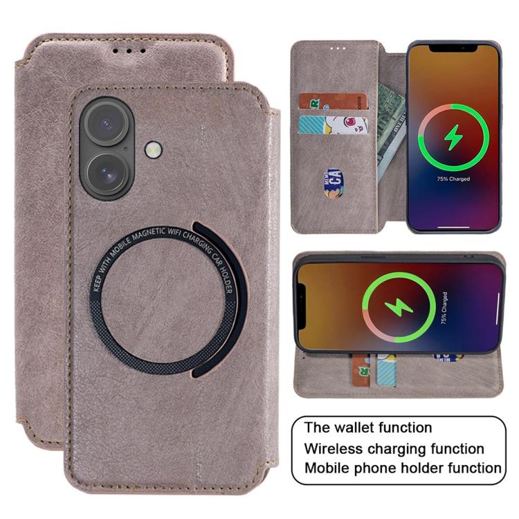 For iPhone 17 Kalebol Flip Card Slot MagSafe Leather Phone Case
