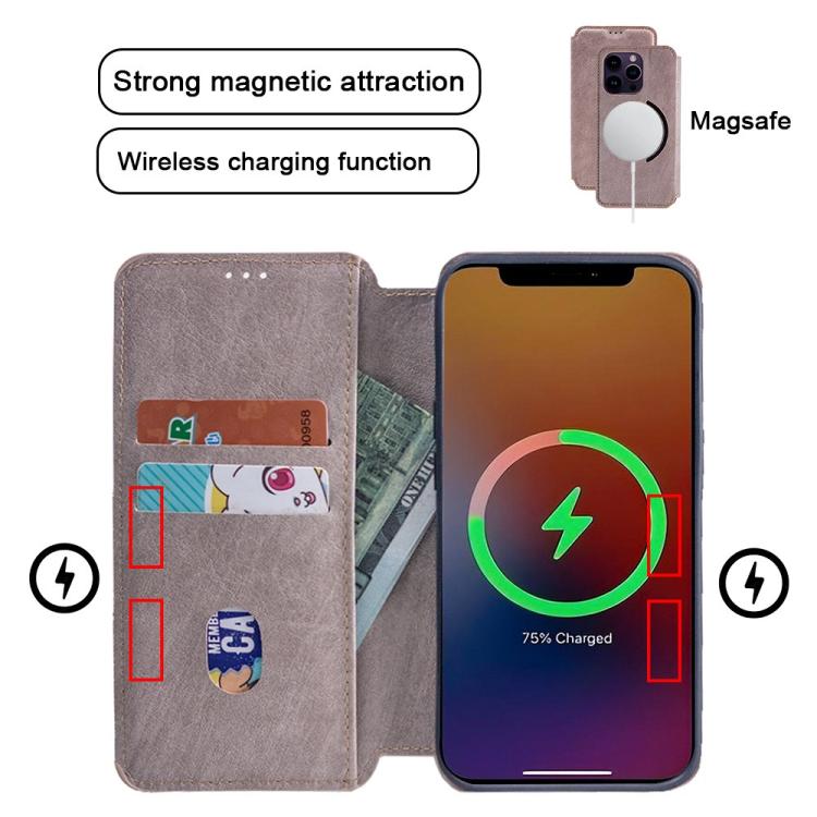 For iPhone 17 Kalebol Flip Card Slot MagSafe Leather Phone Case
