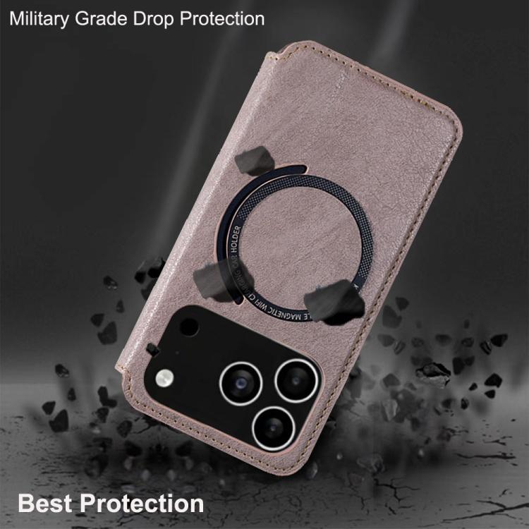 For iPhone 17 Pro Kalebol Flip Card Slot MagSafe Leather Phone Case