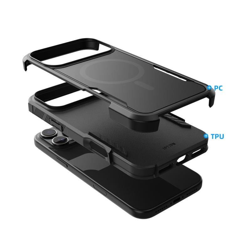 For iPhone 17 Pro Kalebol 2 in 1 Matte MagSafe Shockproof Phone Case