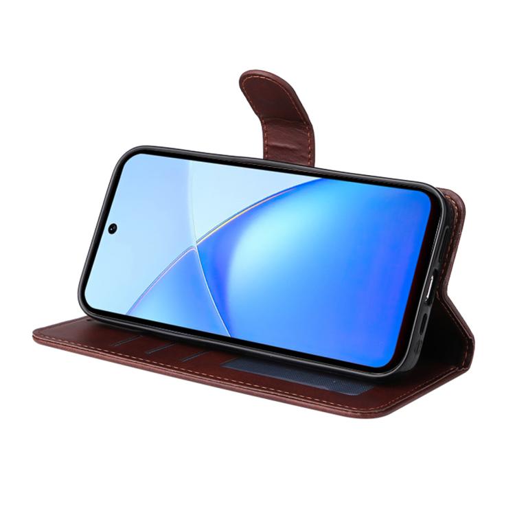 For Infinix Smart 10 Plus ENKAY Card Wallet Calf Texture Leather Phone Case with Screen Film