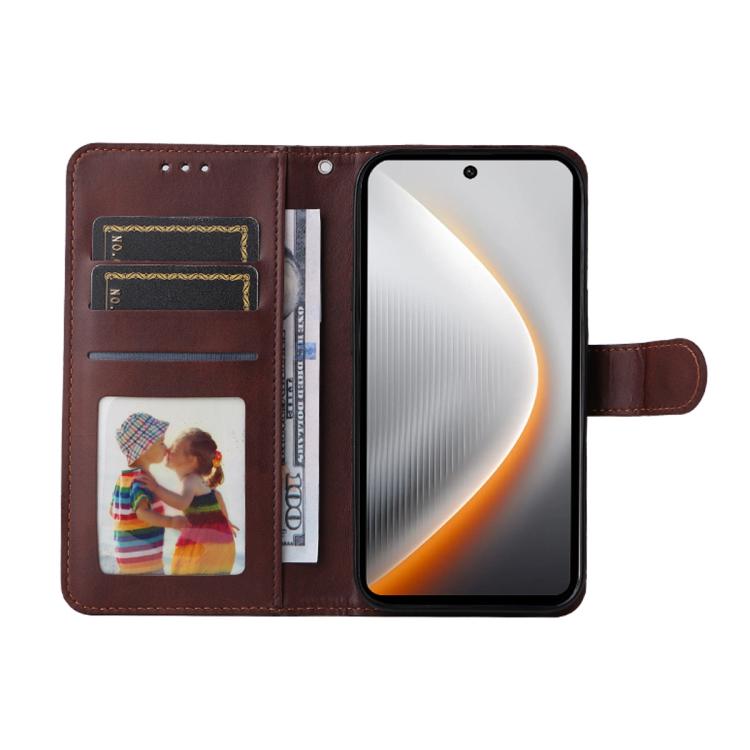 For Tecno Pova 7 5G ENKAY Card Wallet Calf Texture Leather Phone Case with Screen Film