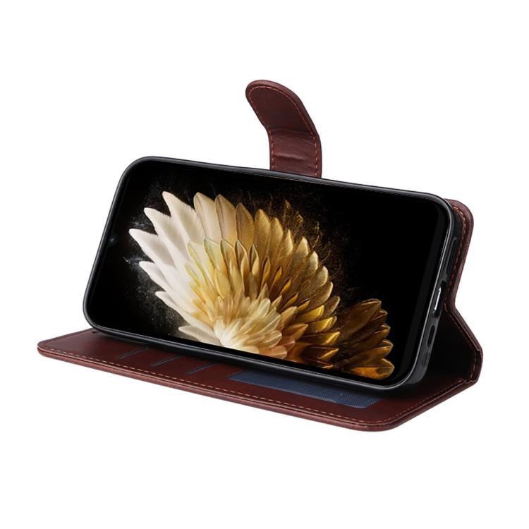 For Tecno Spark 40 5G / Go 5G 2025 ENKAY Card Wallet Calf Texture Leather Phone Case with Screen Film