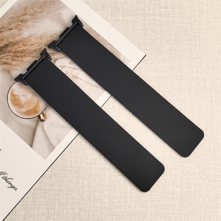 For Samsung Galaxy Watch Ultra 47mm / Ultra 2025 Lychee Texture Soft Magnetic Silicone Watch Band