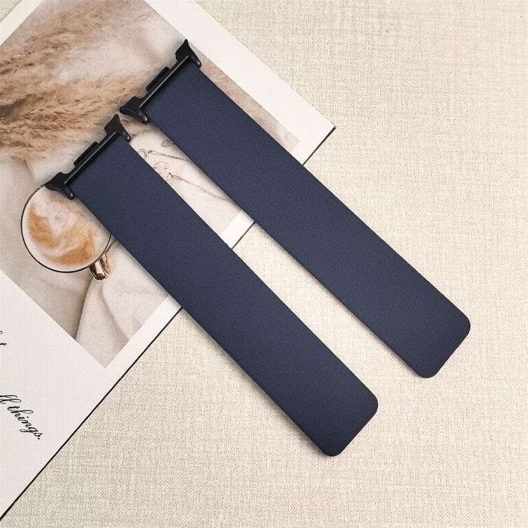 For Samsung Galaxy Watch Ultra 47mm / Ultra 2025 Lychee Texture Soft Magnetic Silicone Watch Band