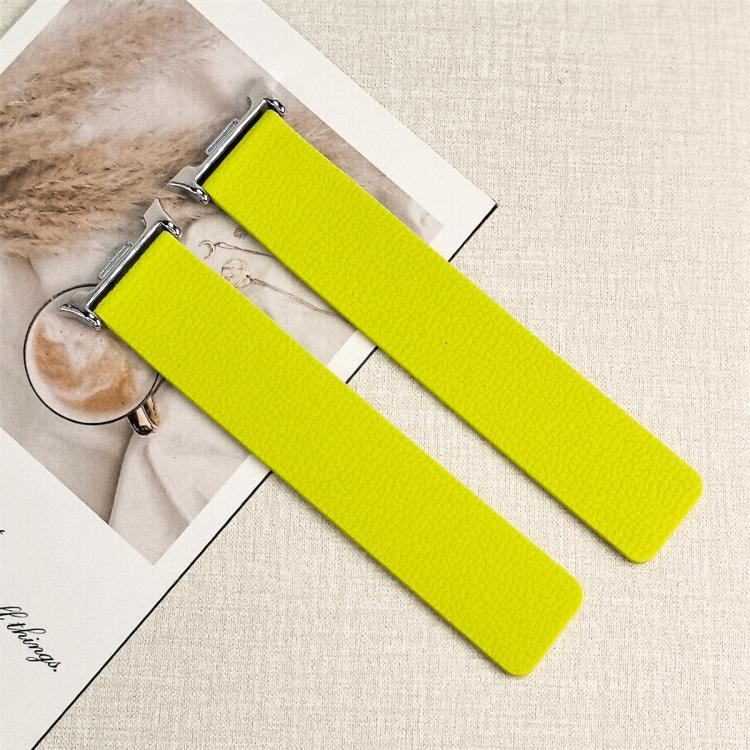 For Samsung Galaxy Watch Ultra 47mm / Ultra 2025 Lychee Texture Soft Magnetic Silicone Watch Band