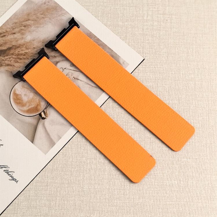 For Samsung Galaxy Watch Ultra 47mm / Ultra 2025 Lychee Texture Soft Magnetic Silicone Watch Band
