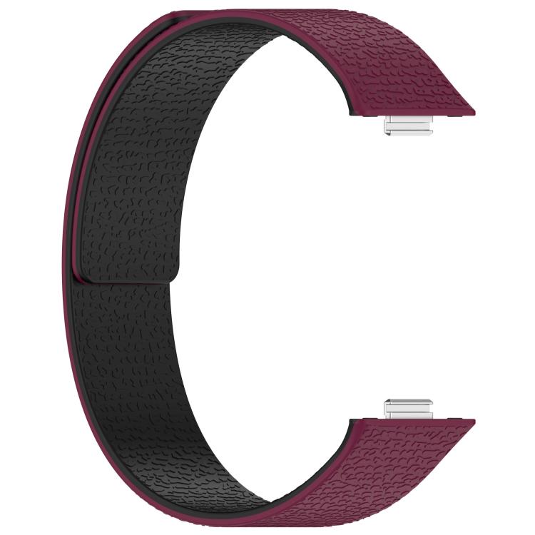 For Huawei Watch Fit4 / Fit4 Pro / Fit3 Lychee Texture Soft Magnetic Silicone Watch Band