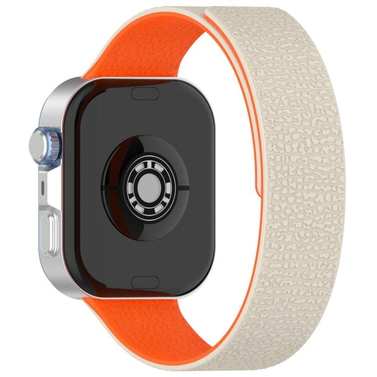 For Huawei Watch Fit4 / Fit4 Pro / Fit3 Lychee Texture Soft Magnetic Silicone Watch Band