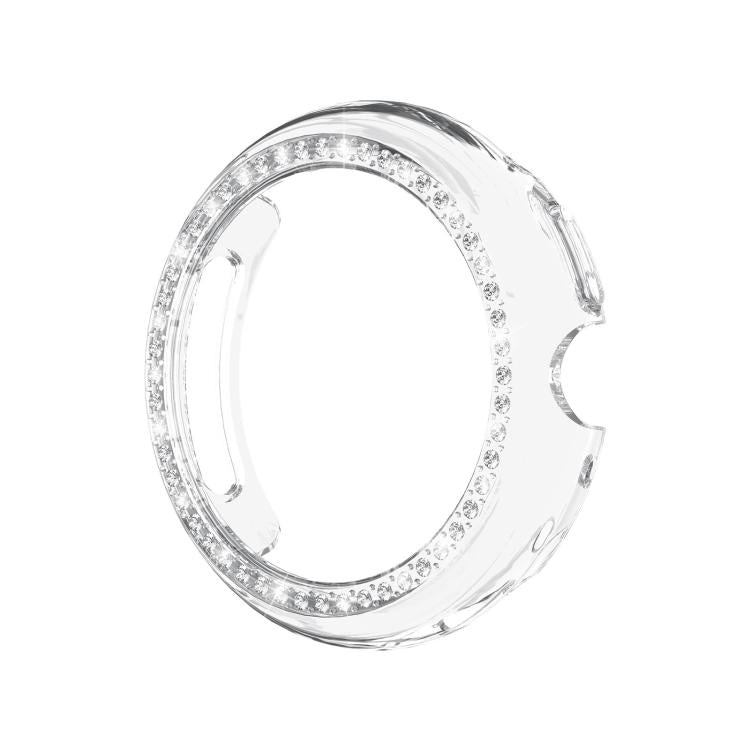 For Google Pixel Watch4 41mm Single Row Diamond Hollow PC Watch Protective Cover - Transparent