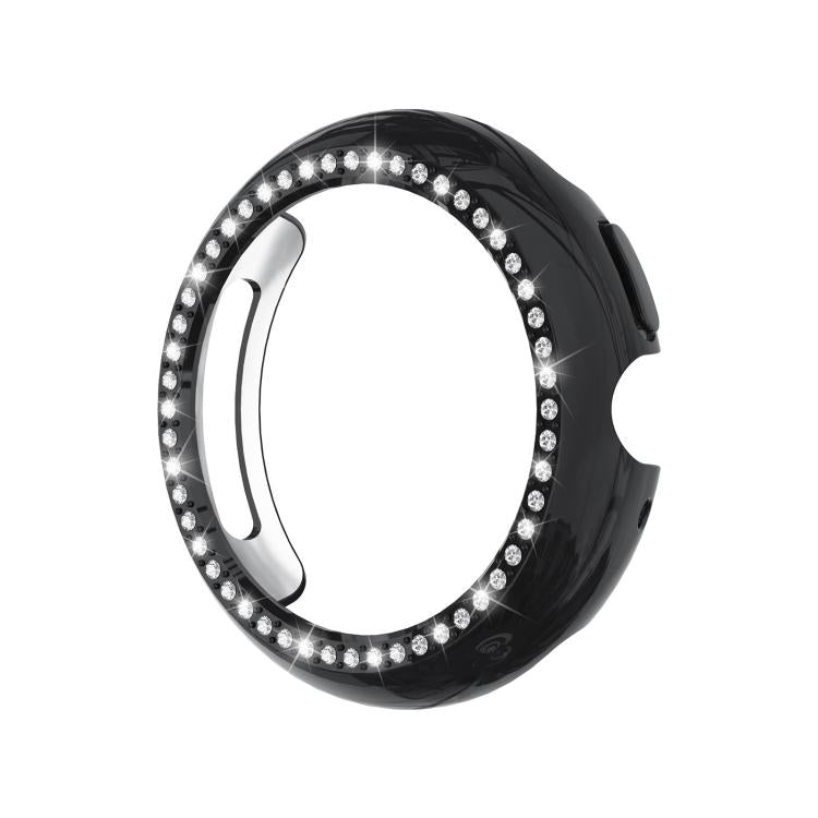 For Google Pixel Watch4 41mm Single Row Diamond Hollow PC Watch Protective Cover