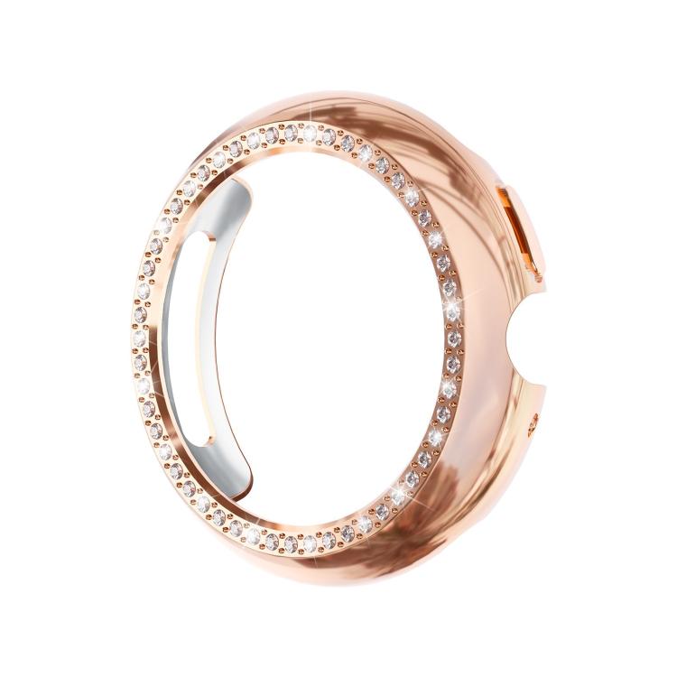 For Google Pixel Watch4 41mm Single Row Diamond Hollow PC Watch Protective Cover