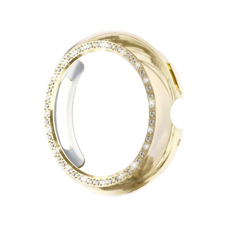 For Google Pixel Watch4 41mm Single Row Diamond Hollow PC Watch Protective Cover