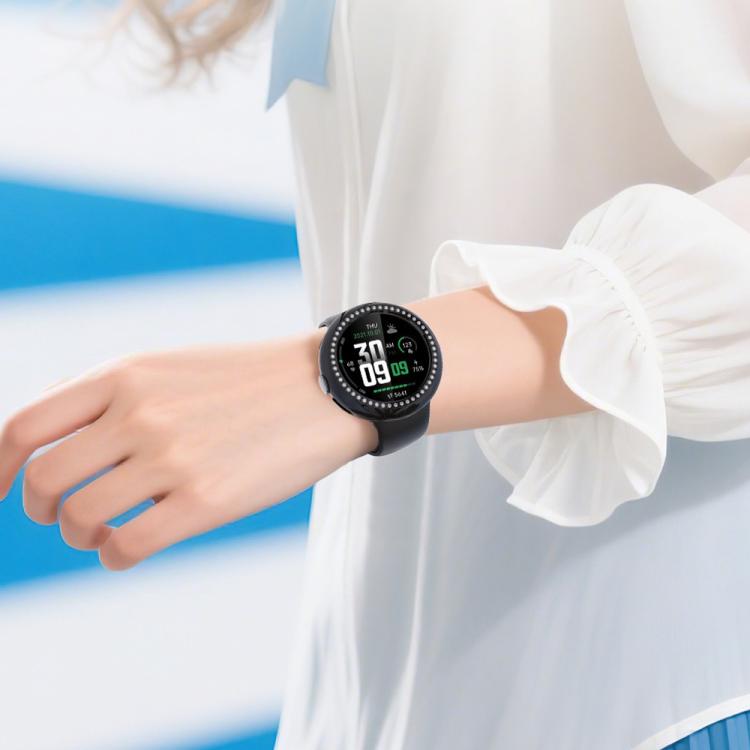 For Google Pixel Watch4 41mm Single Row Diamond Hollow PC Watch Protective Cover - Transparent