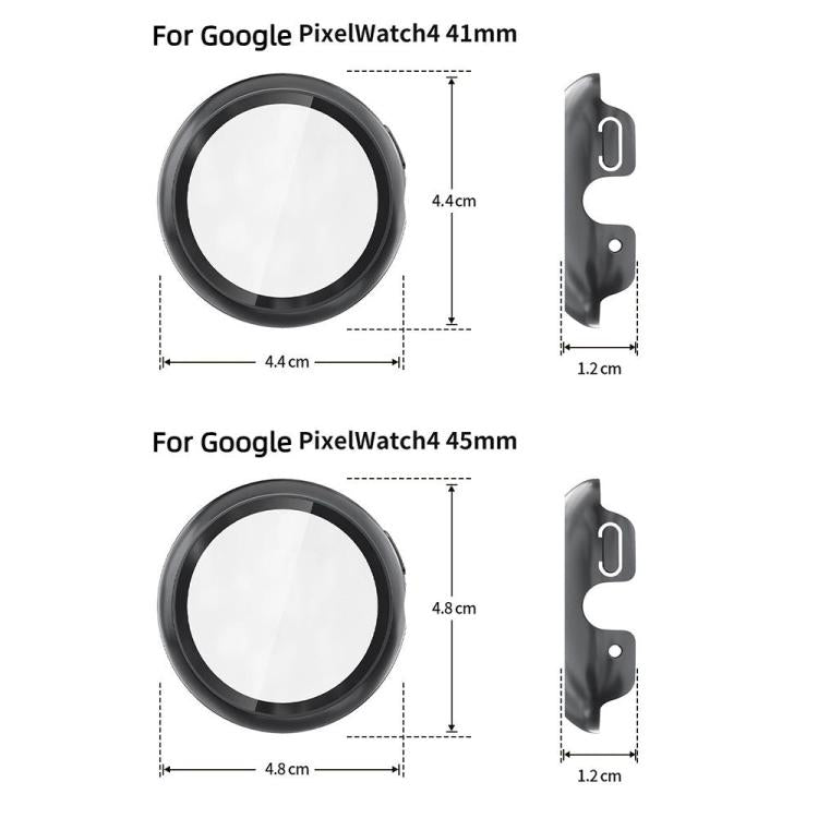 For Google Pixel Watch4 45mm Tempered Film Integrated PC Watch Protective Cover