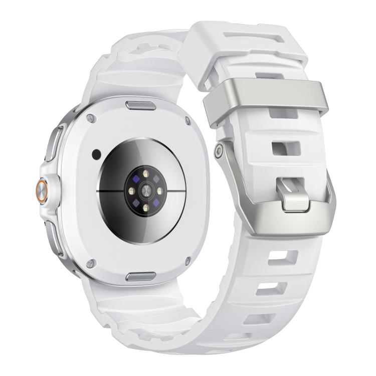 For Samsung Galaxy Watch8 / Watch8 Classic Silver Buckle Silicone Watch Band