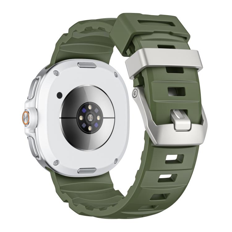 For Samsung Galaxy Watch8 / Watch8 Classic Silver Buckle Silicone Watch Band