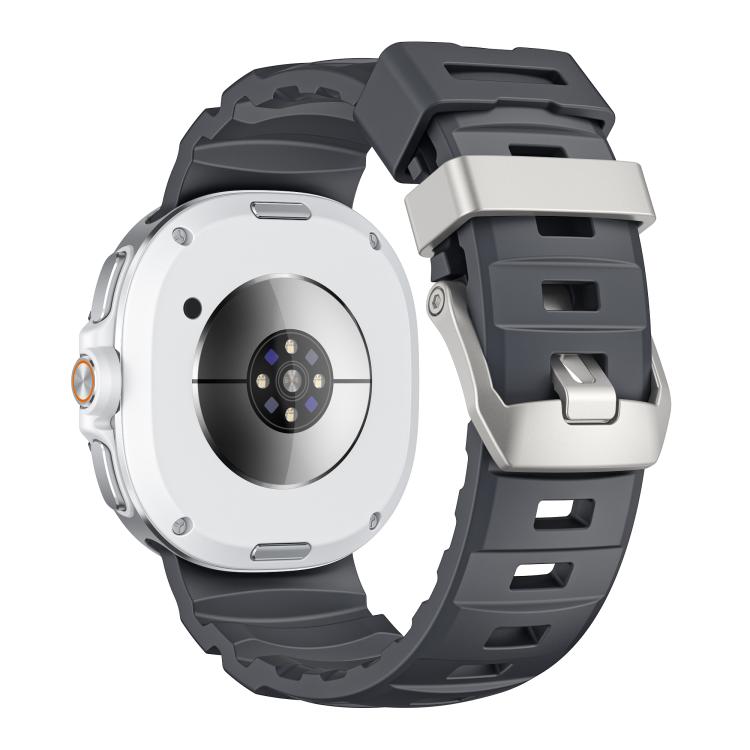 For Samsung Galaxy Watch8 / Watch8 Classic Silver Buckle Silicone Watch Band