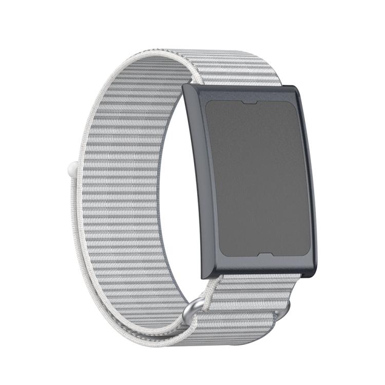 For Amazfit Helio Strap Metal Ring Two Sections Nylon Hook and Loop Fastener Watch Band