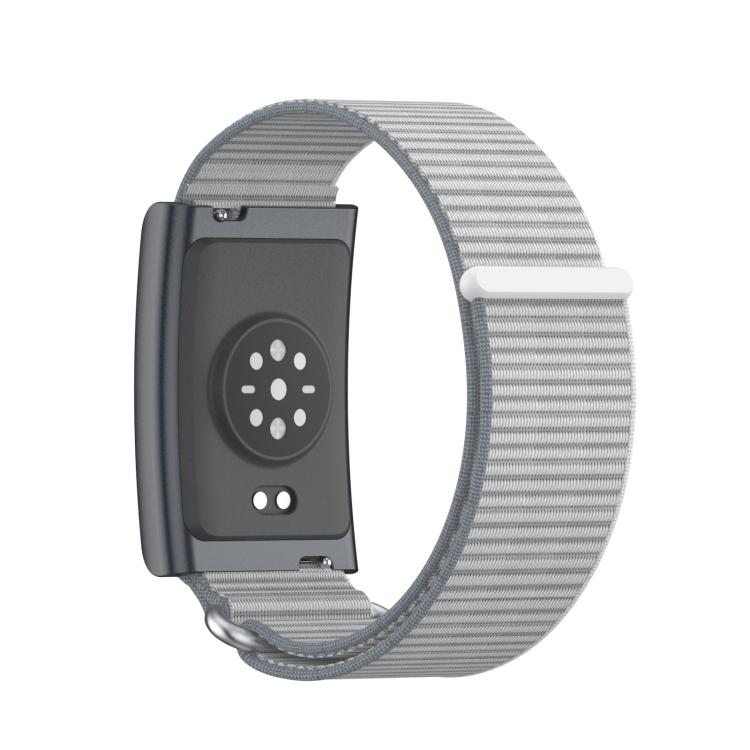 For Amazfit Helio Strap Metal Ring Two Sections Nylon Hook and Loop Fastener Watch Band
