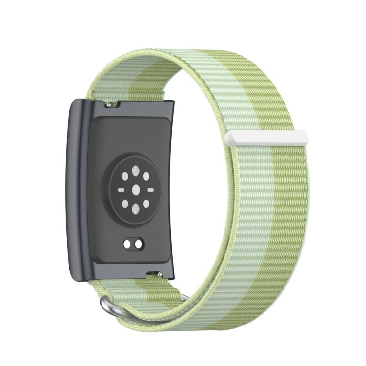 For Amazfit Helio Strap Metal Ring Two Sections Nylon Hook and Loop Fastener Watch Band