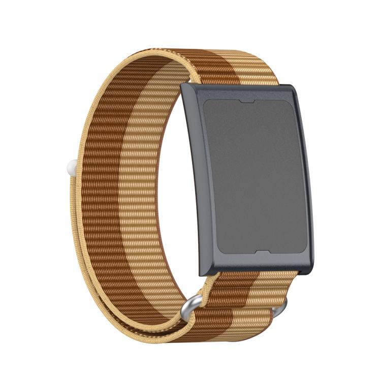 For Amazfit Helio Strap Metal Ring Two Sections Nylon Hook and Loop Fastener Watch Band