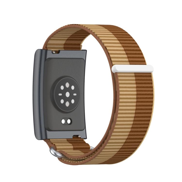 For Amazfit Helio Strap Metal Ring Two Sections Nylon Hook and Loop Fastener Watch Band