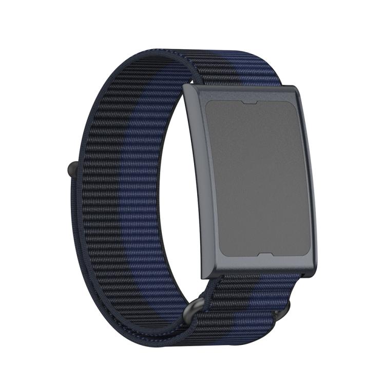 For Amazfit Helio Strap Metal Ring Two Sections Nylon Hook and Loop Fastener Watch Band