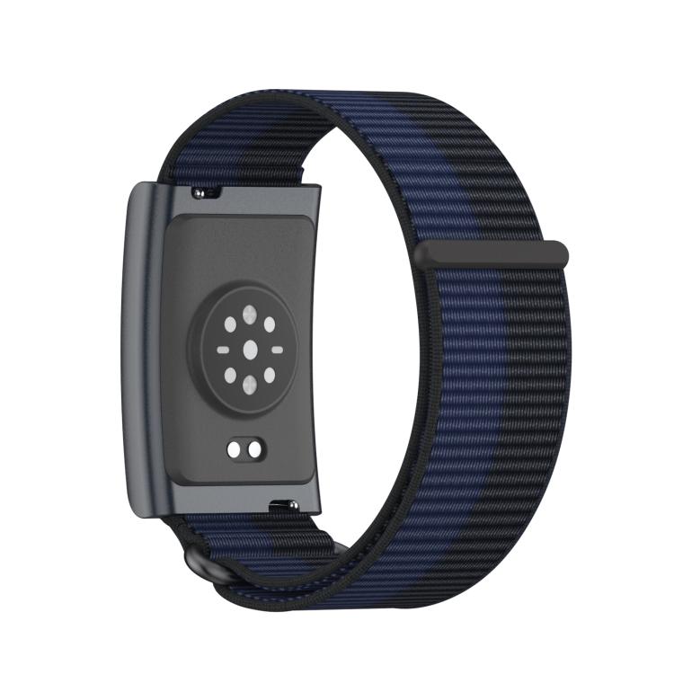 For Amazfit Helio Strap Metal Ring Two Sections Nylon Hook and Loop Fastener Watch Band
