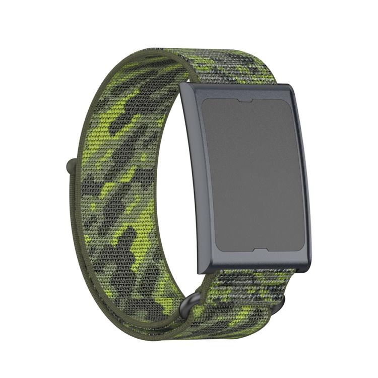 For Amazfit Helio Strap Metal Ring Two Sections Nylon Hook and Loop Fastener Watch Band