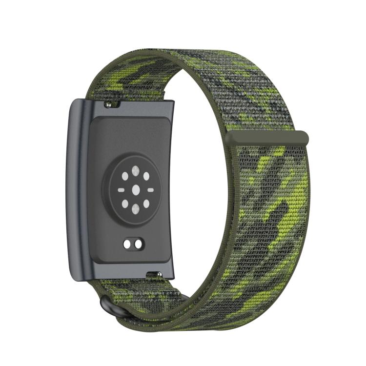 For Amazfit Helio Strap Metal Ring Two Sections Nylon Hook and Loop Fastener Watch Band