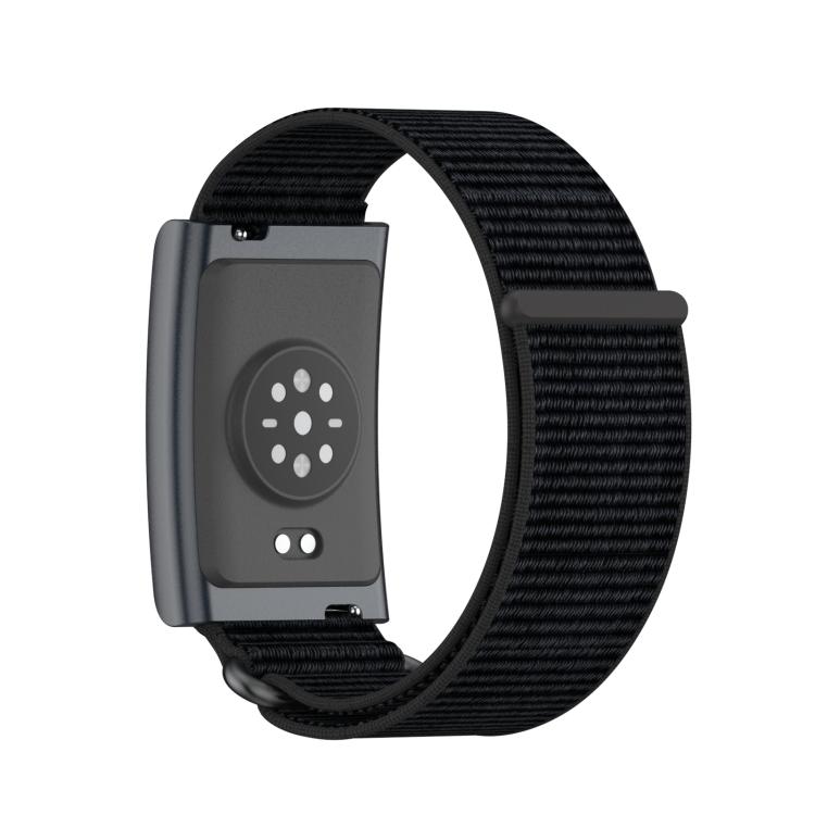 For Amazfit Helio Strap Metal Ring Two Sections Nylon Hook and Loop Fastener Watch Band