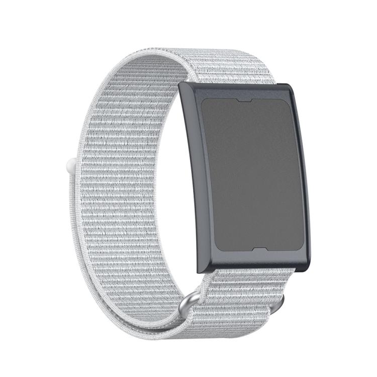 For Amazfit Helio Strap Metal Ring Two Sections Nylon Hook and Loop Fastener Watch Band