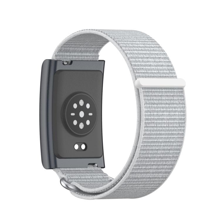 For Amazfit Helio Strap Metal Ring Two Sections Nylon Hook and Loop Fastener Watch Band