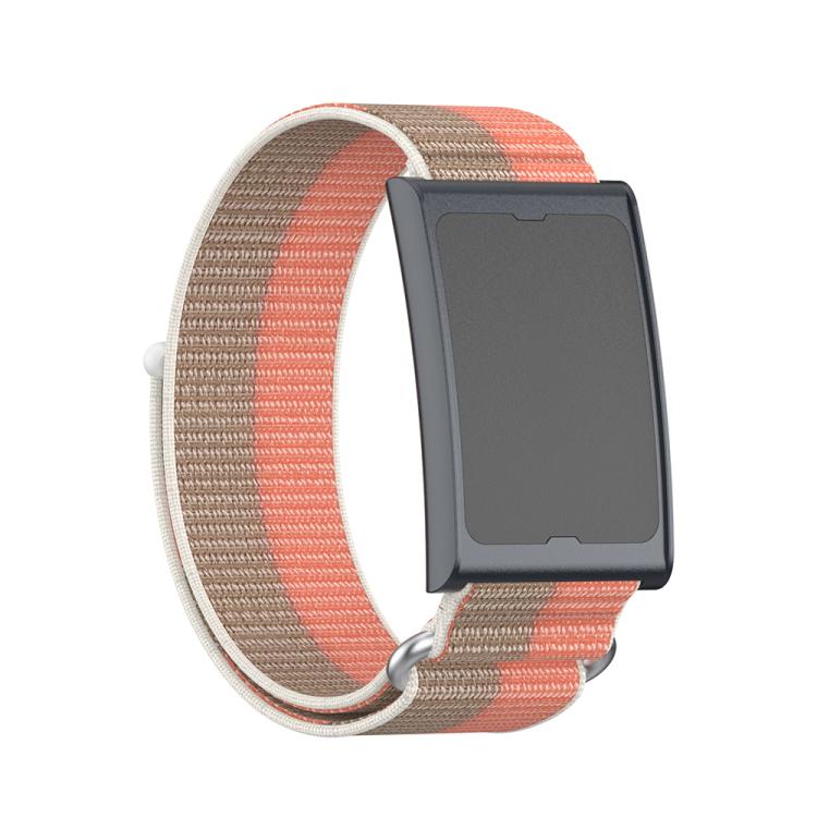 For Amazfit Helio Strap Metal Ring Two Sections Nylon Hook and Loop Fastener Watch Band