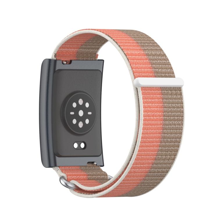 For Amazfit Helio Strap Metal Ring Two Sections Nylon Hook and Loop Fastener Watch Band