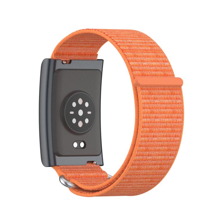 For Amazfit Helio Strap Metal Ring Two Sections Nylon Hook and Loop Fastener Watch Band