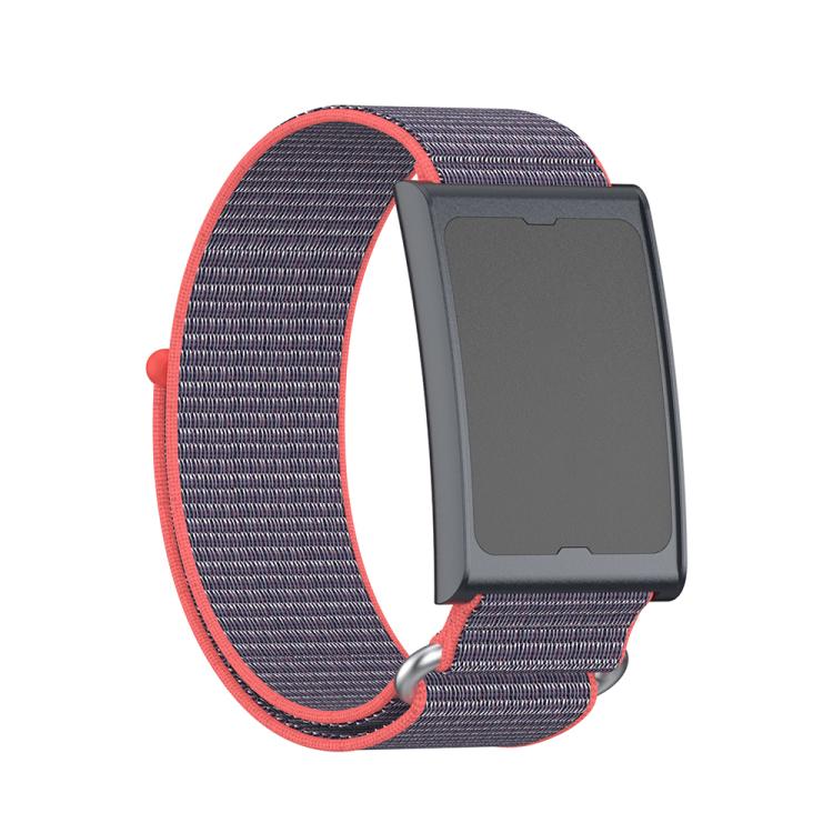 For Amazfit Helio Strap Metal Ring Two Sections Nylon Hook and Loop Fastener Watch Band