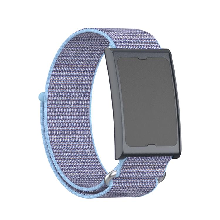 For Amazfit Helio Strap Metal Ring Two Sections Nylon Hook and Loop Fastener Watch Band
