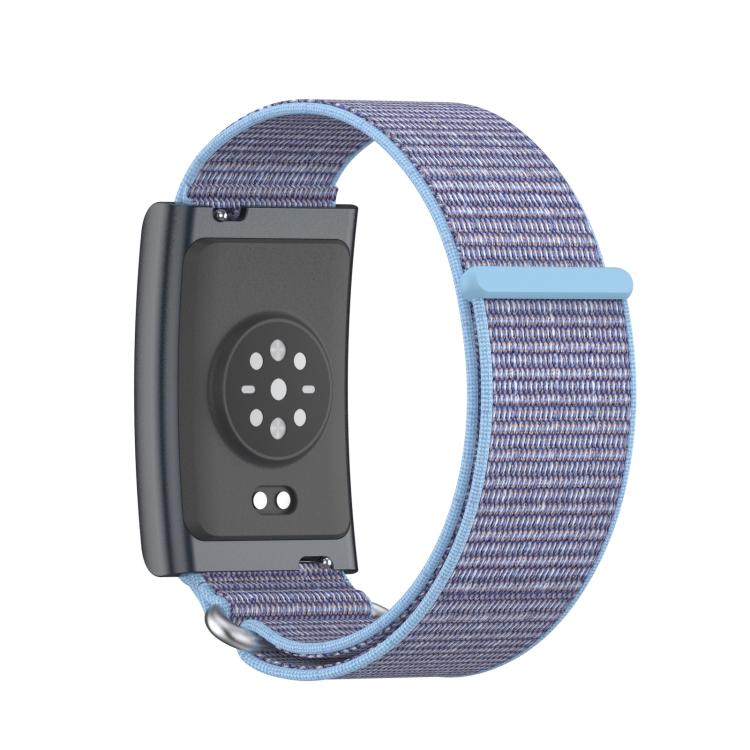 For Amazfit Helio Strap Metal Ring Two Sections Nylon Hook and Loop Fastener Watch Band