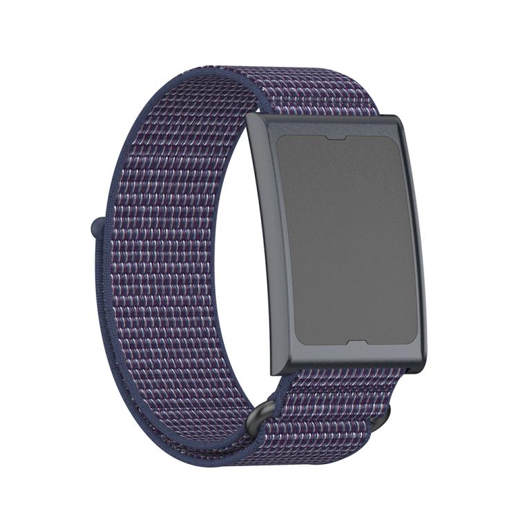 For Amazfit Helio Strap Metal Ring Two Sections Nylon Hook and Loop Fastener Watch Band