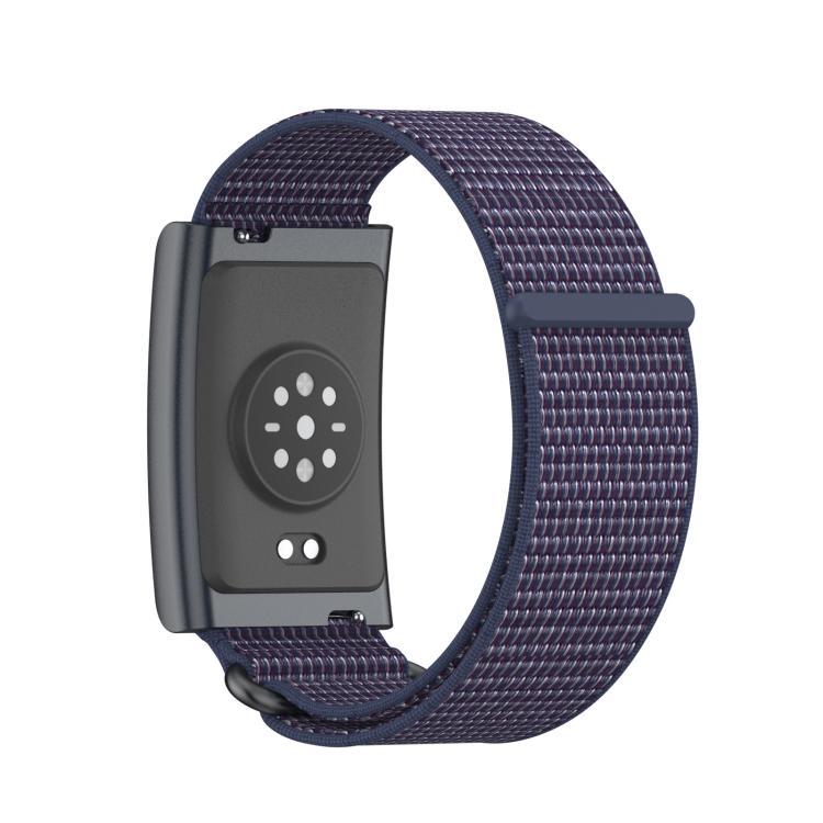 For Amazfit Helio Strap Metal Ring Two Sections Nylon Hook and Loop Fastener Watch Band
