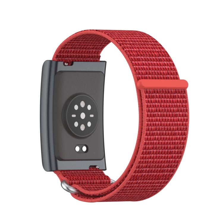 For Amazfit Helio Strap Metal Ring Two Sections Nylon Hook and Loop Fastener Watch Band