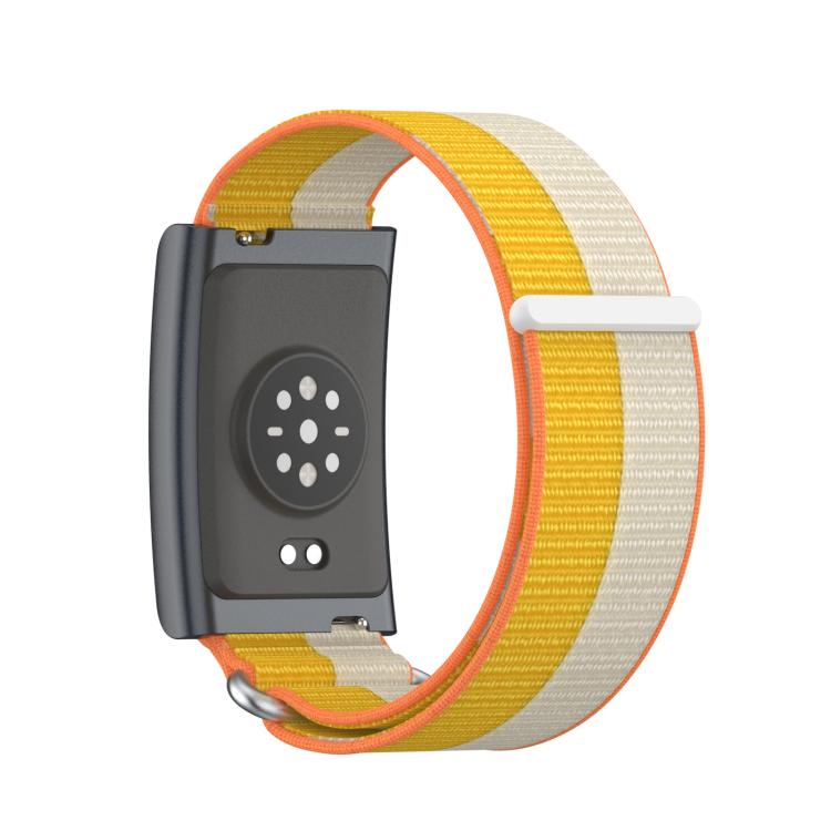 For Amazfit Helio Strap Metal Ring Two Sections Nylon Hook and Loop Fastener Watch Band