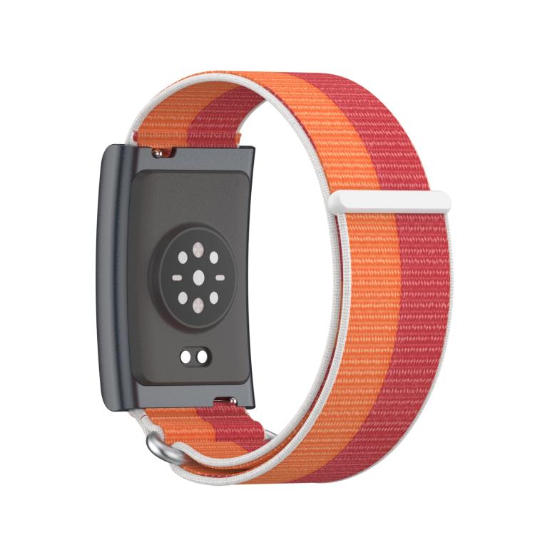 For Amazfit Helio Strap Metal Ring Two Sections Nylon Hook and Loop Fastener Watch Band