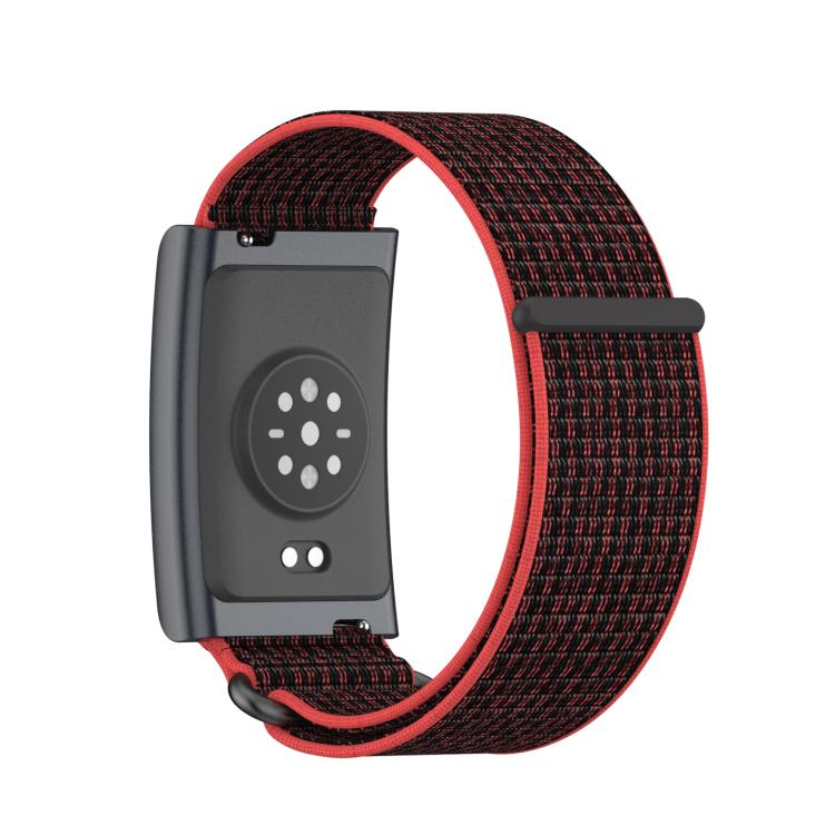 For Amazfit Helio Strap Metal Ring Two Sections Nylon Hook and Loop Fastener Watch Band