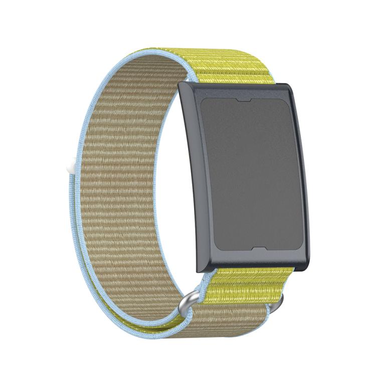 For Amazfit Helio Strap Metal Ring Two Sections Nylon Hook and Loop Fastener Watch Band