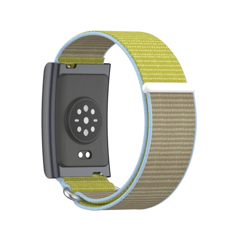 For Amazfit Helio Strap Metal Ring Two Sections Nylon Hook and Loop Fastener Watch Band