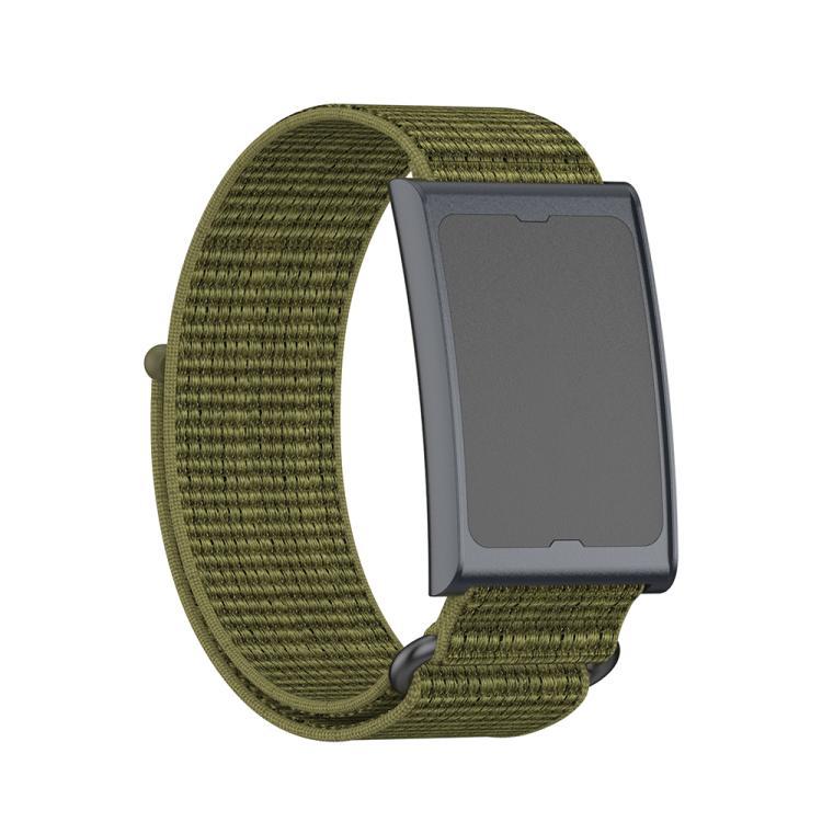For Amazfit Helio Strap Metal Ring Two Sections Nylon Hook and Loop Fastener Watch Band